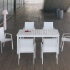 Table Nerja 180/240 en Aluminium blanc avec allonge