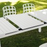 Table Nerja 180/240 en Aluminium blanc avec allonge