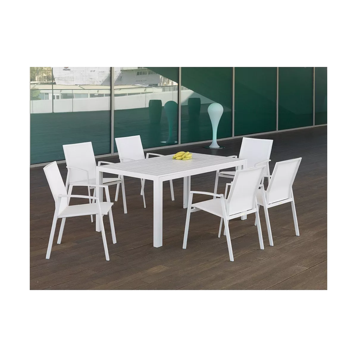 Table Calpe Alu Blanc  150x90