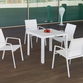 Table Calpe Alu Blanc 80x80