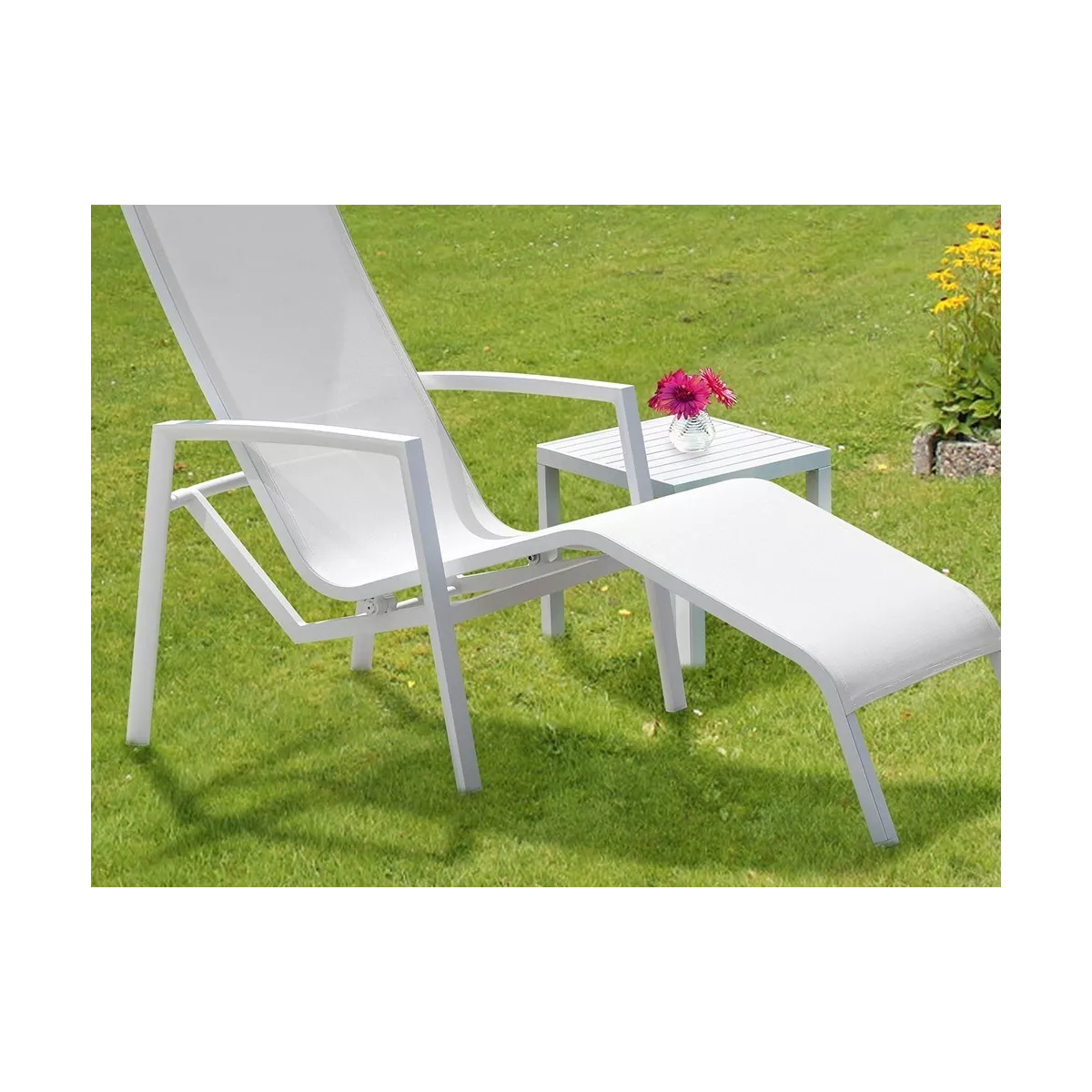 Chaise Longue Relax Gandia Alu Blanc