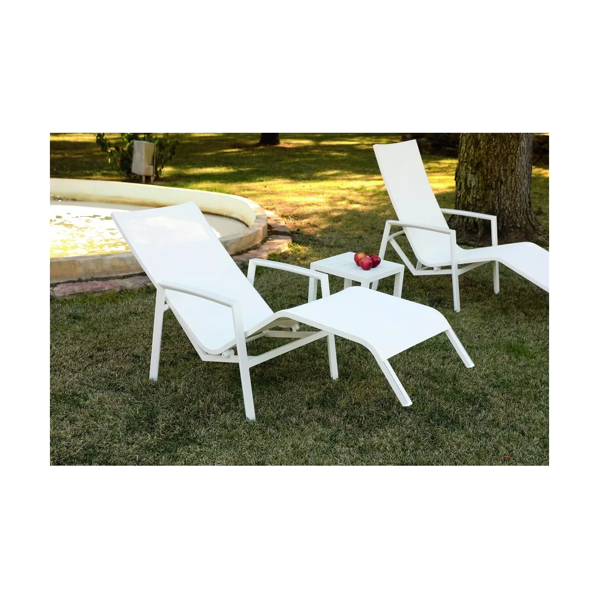 Chaise Longue Relax Gandia Alu Blanc