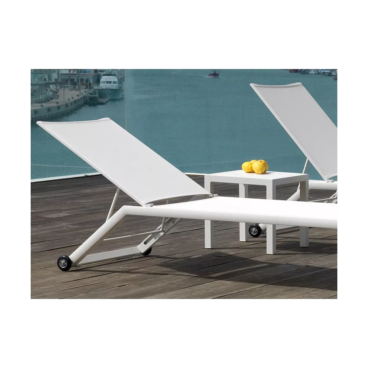 Chaise Longue Gandia Alu Blanc