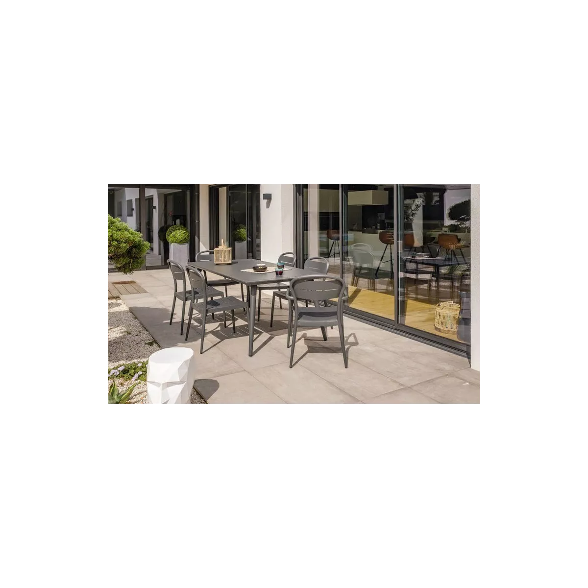 Chaise  Tunez en Aluminium Anthracite