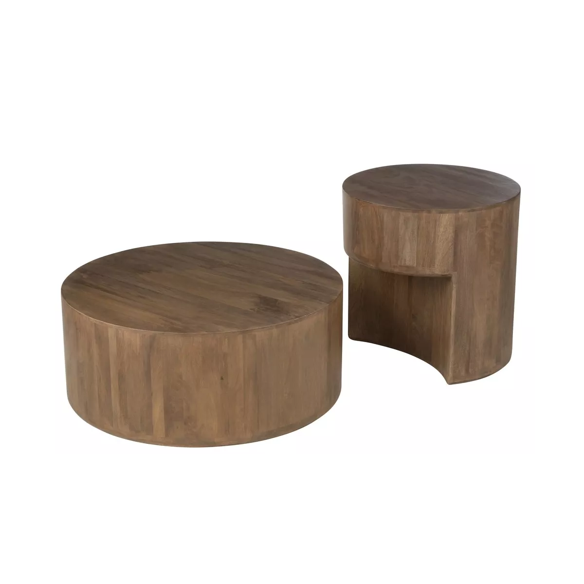 Set de 2 Tables Basses Manguier Brun