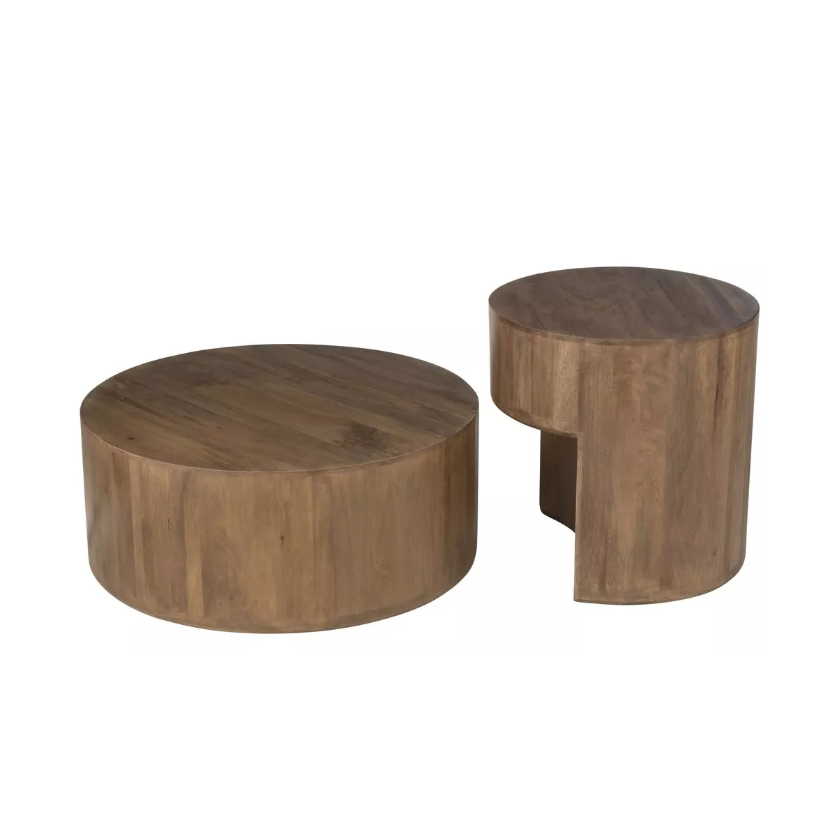 Set de 2 Tables Basses Manguier Brun