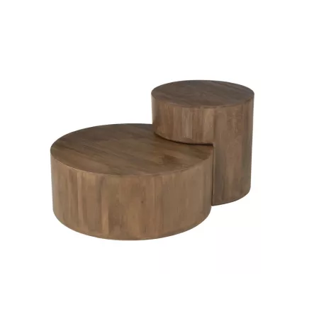 Set de 2 Tables Basses Manguier Brun