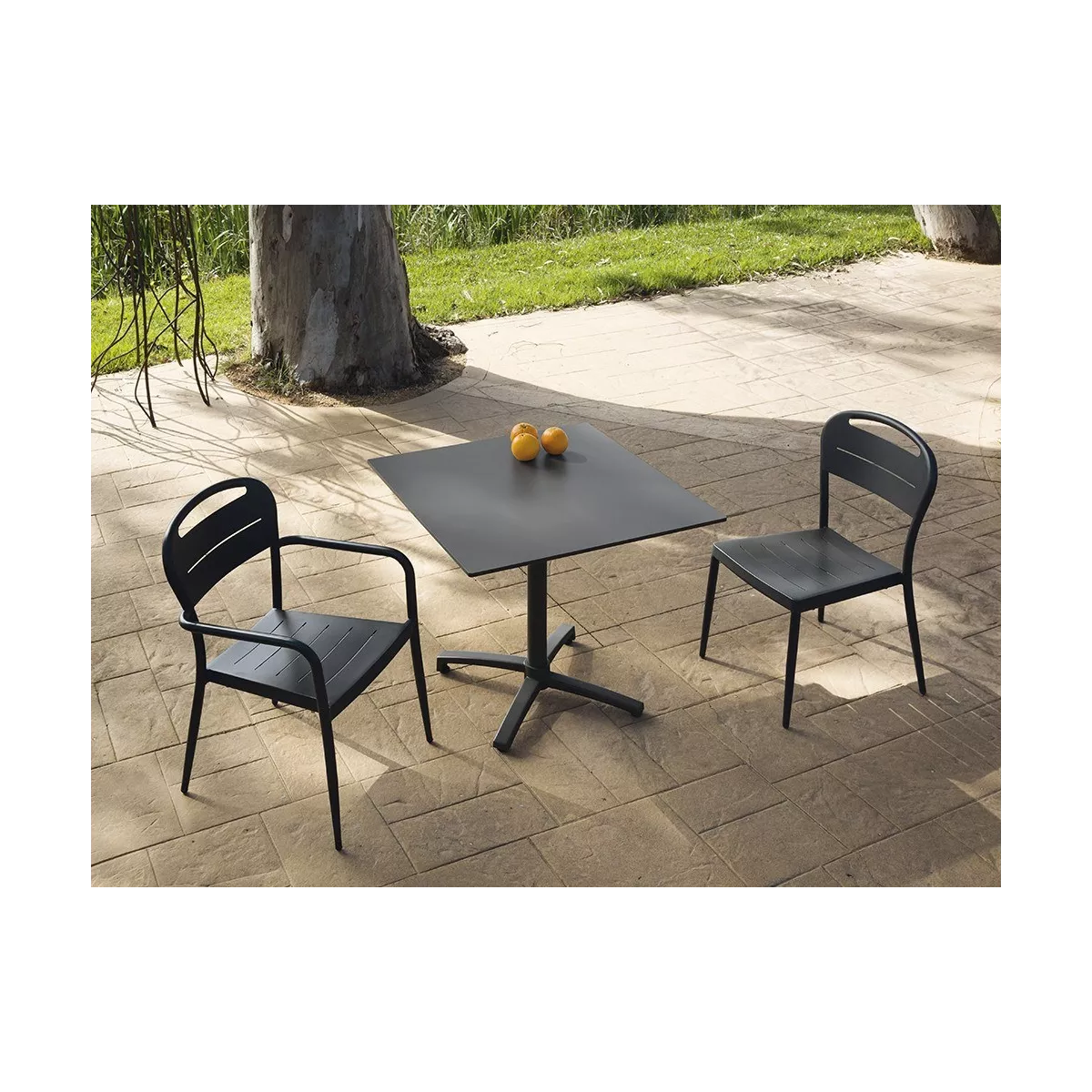 Table Cancun Pliante Carrée 80x80 Gris