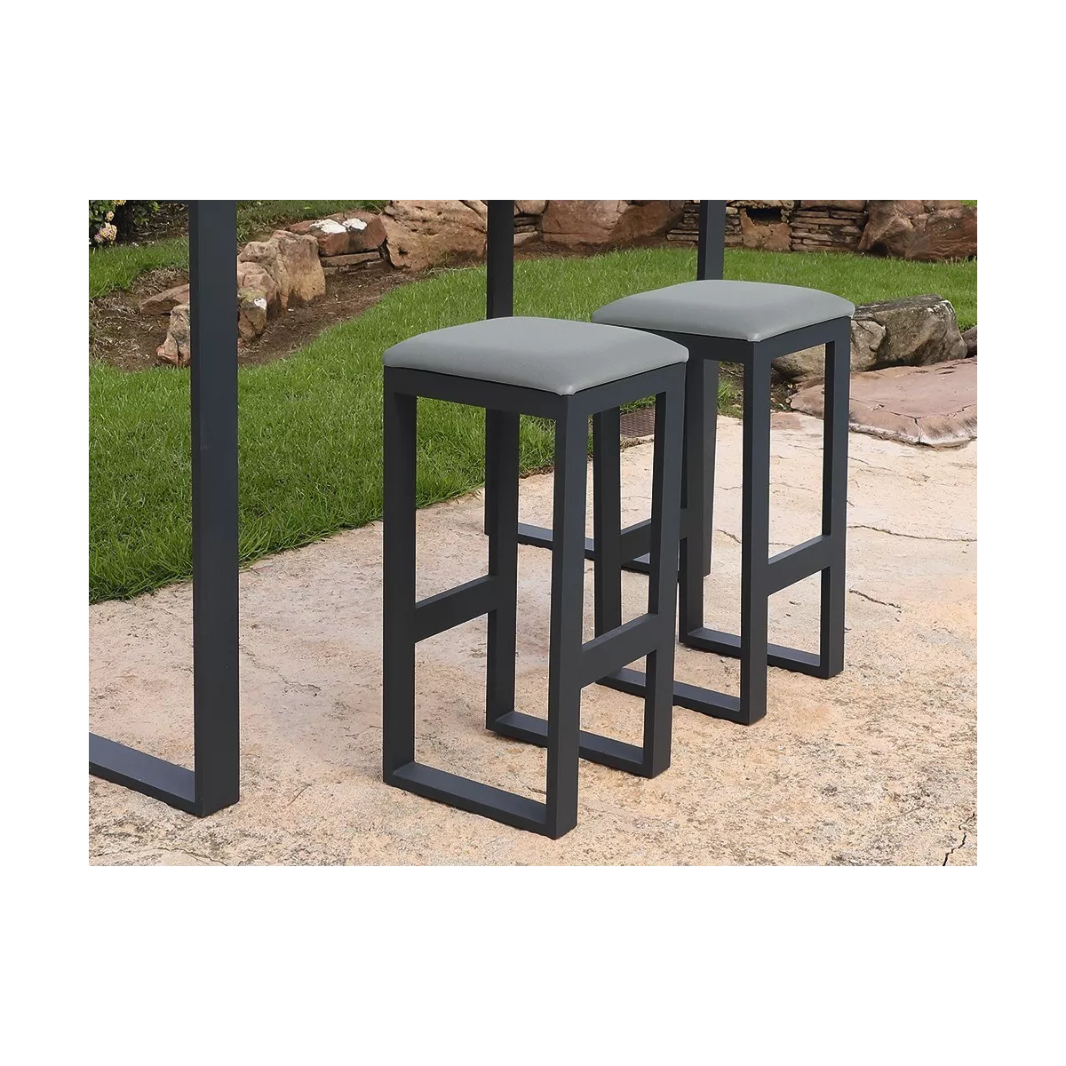 Tabouret de Bar Porto en Aluminium Anthracite