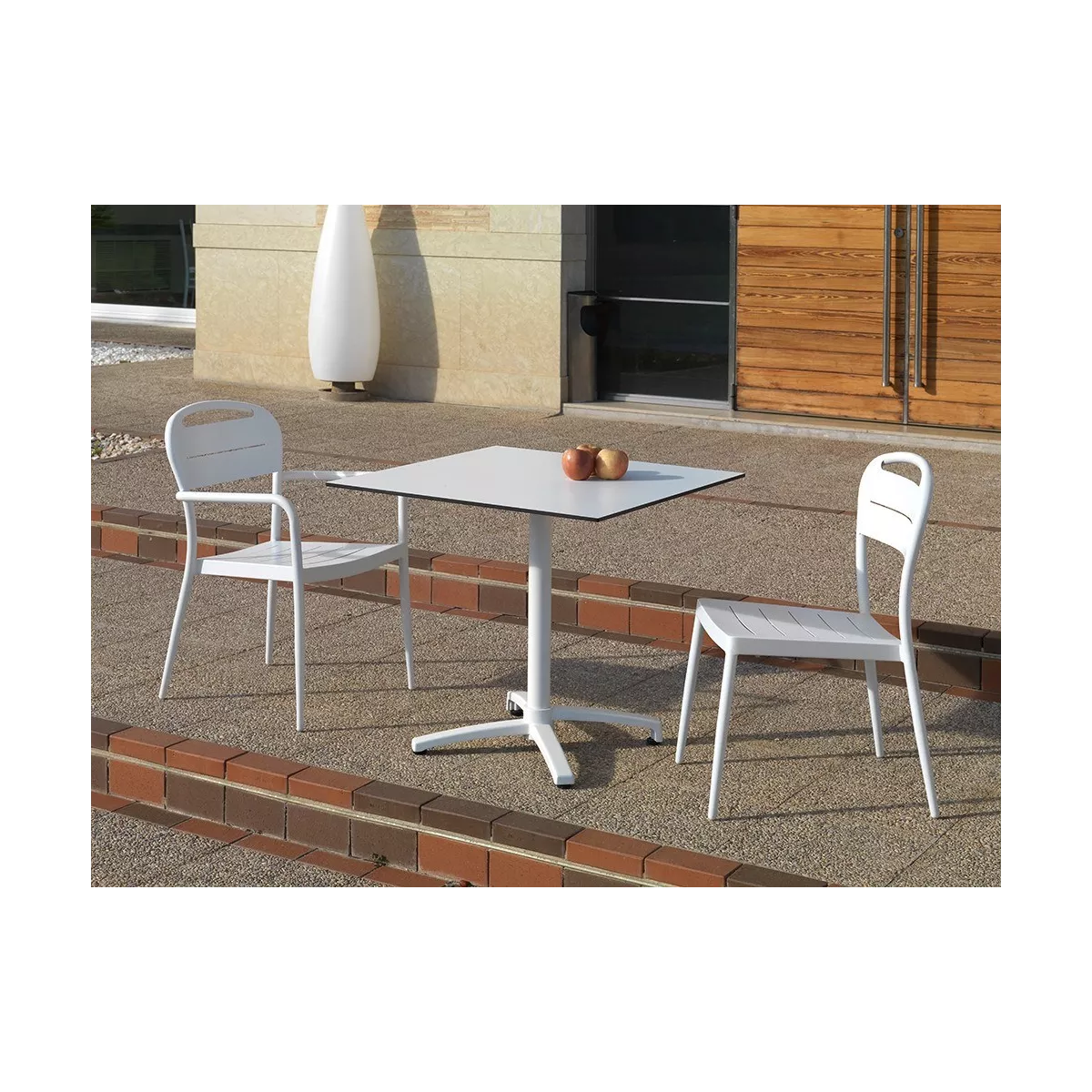 Table Cancun Pliante Carrée 70x70 Blanc