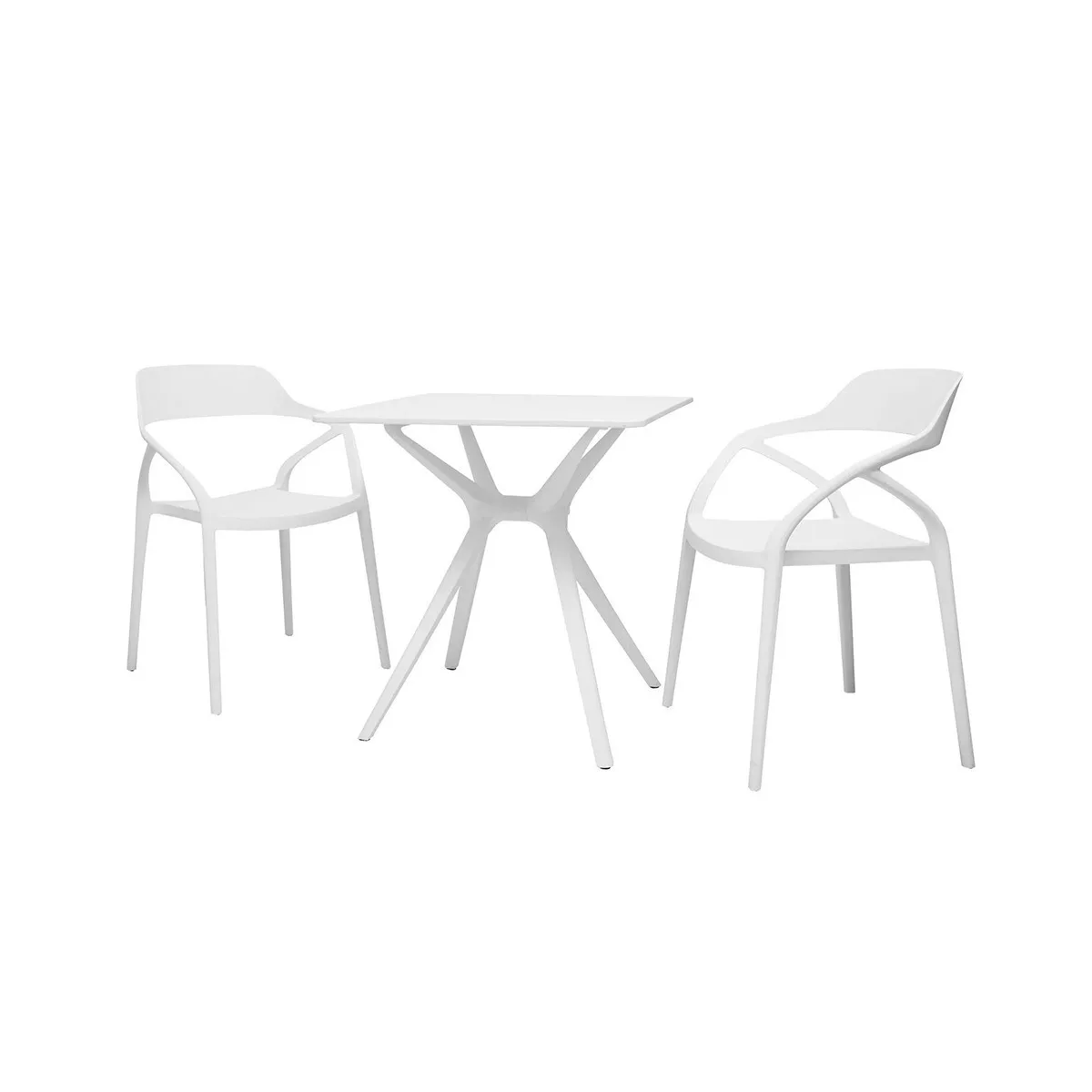Table Olivia 70x70 en Résine Blanche spécial extérieur