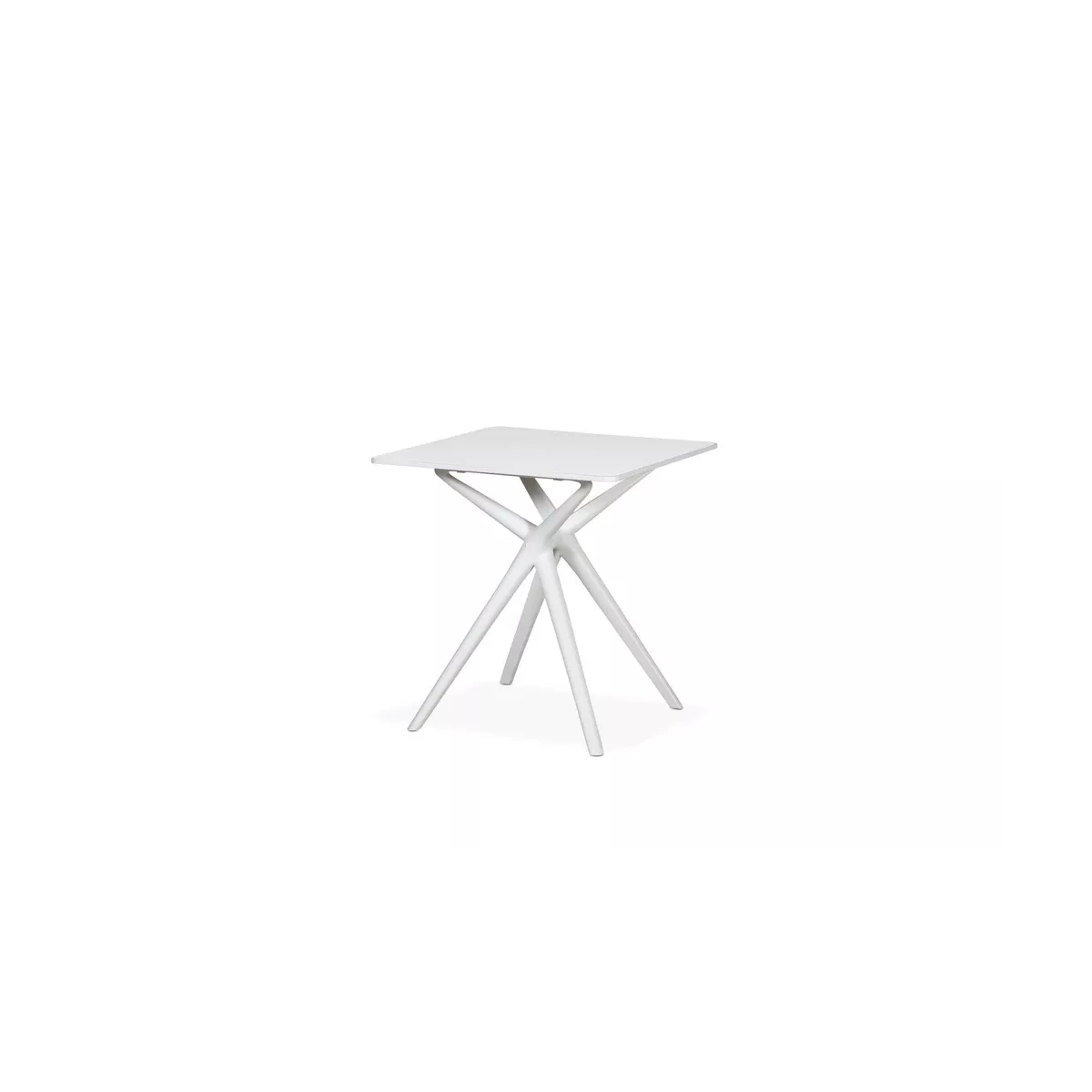 Table Olivia 70x70 en Résine Blanche spécial extérieur
