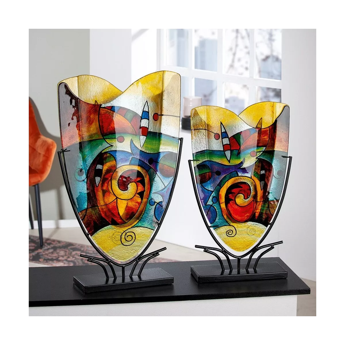 Vase Verre sur Socle Verone h58cm
