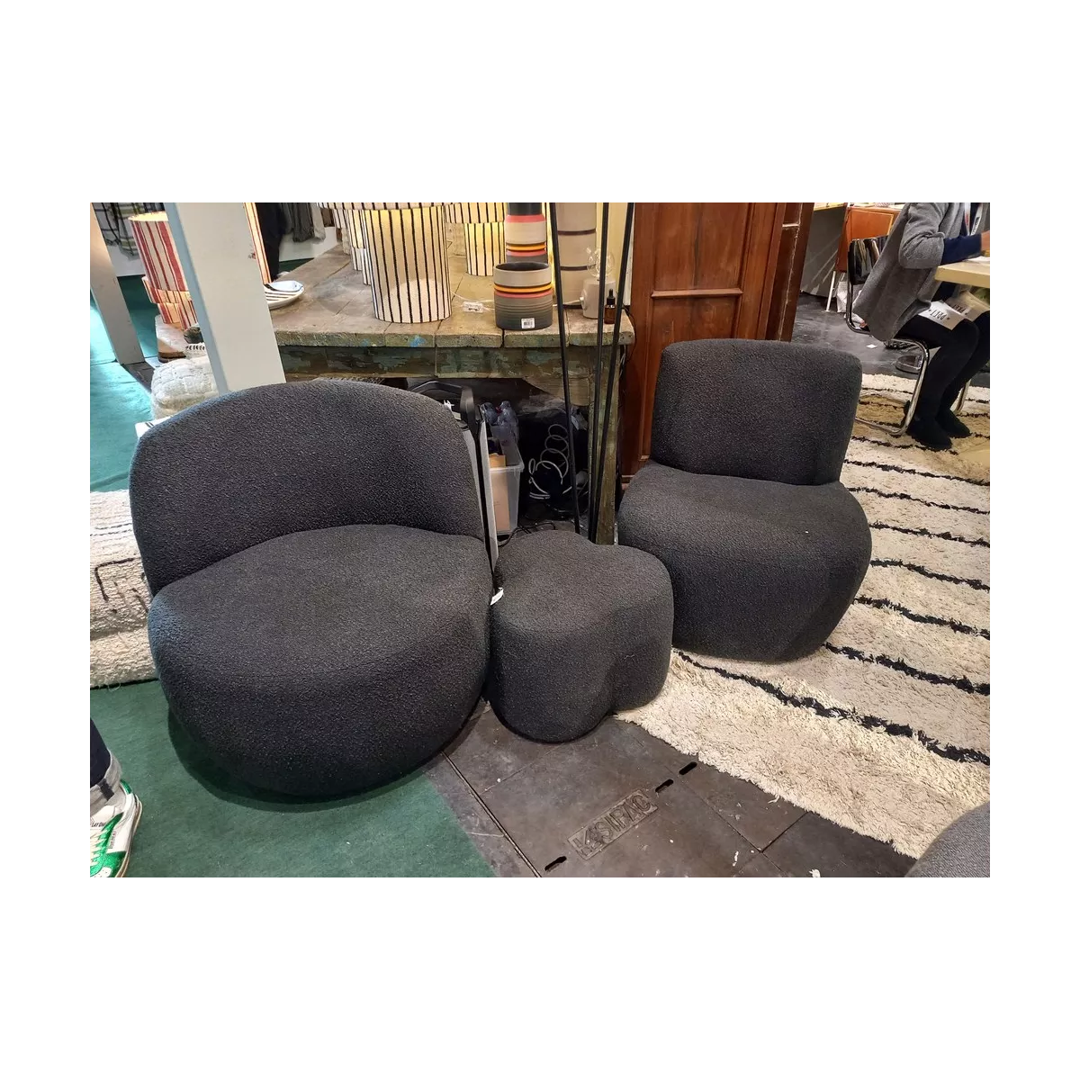 Fauteuil Fixe Bouclette Bellagio Carbone