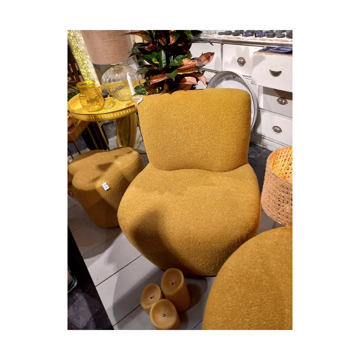 Fauteuil Fixe Bouclette Bellagio Moutarde