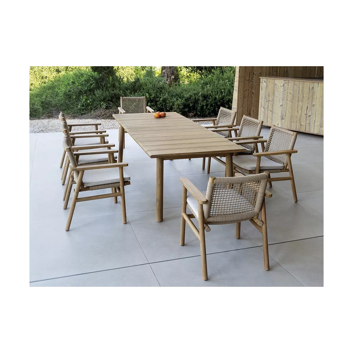 Fauteuil de Repas Nature acacia Naturel