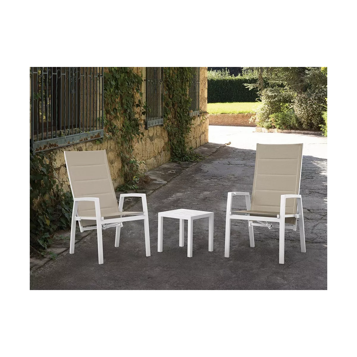Bout de Canapé Milan Aluminium Blanc