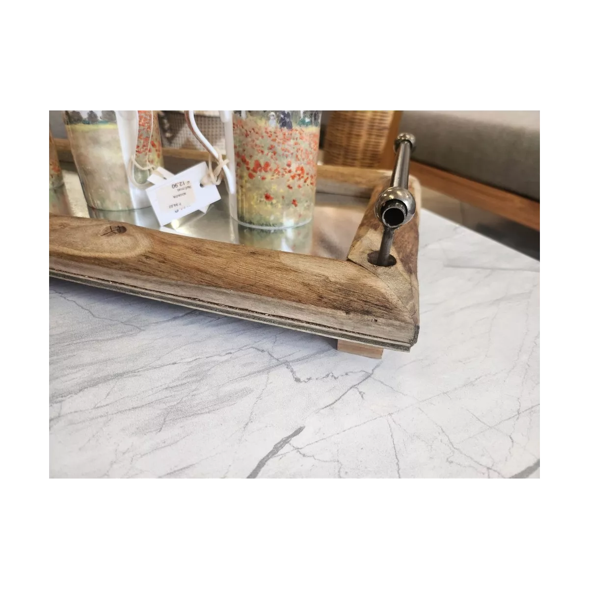 Plateau Bois et Zinc 60x35