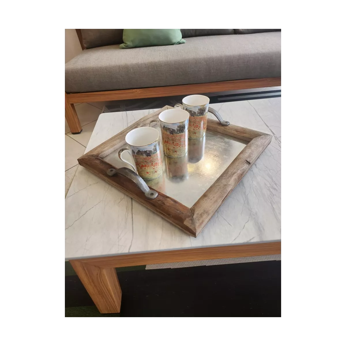 Plateau Bois et Zinc 38x38