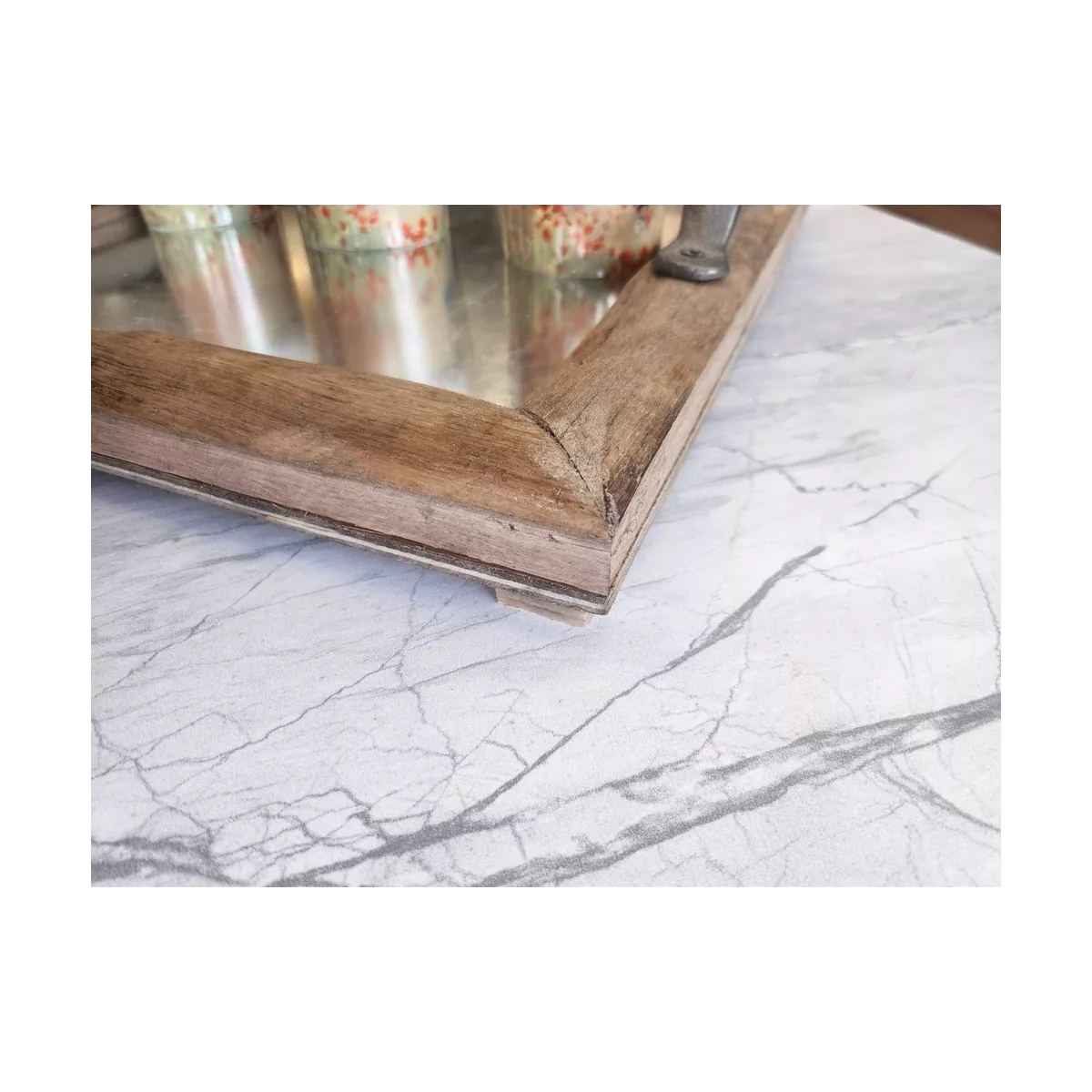 Plateau Bois et Zinc 38x38