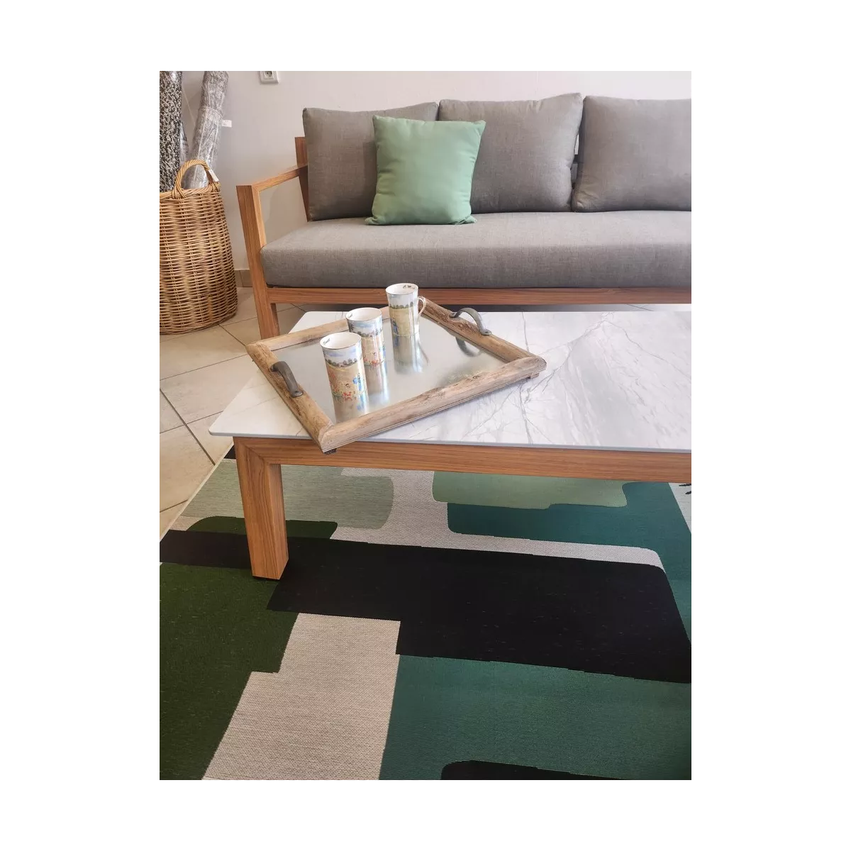 Plateau Bois et Zinc 48x48