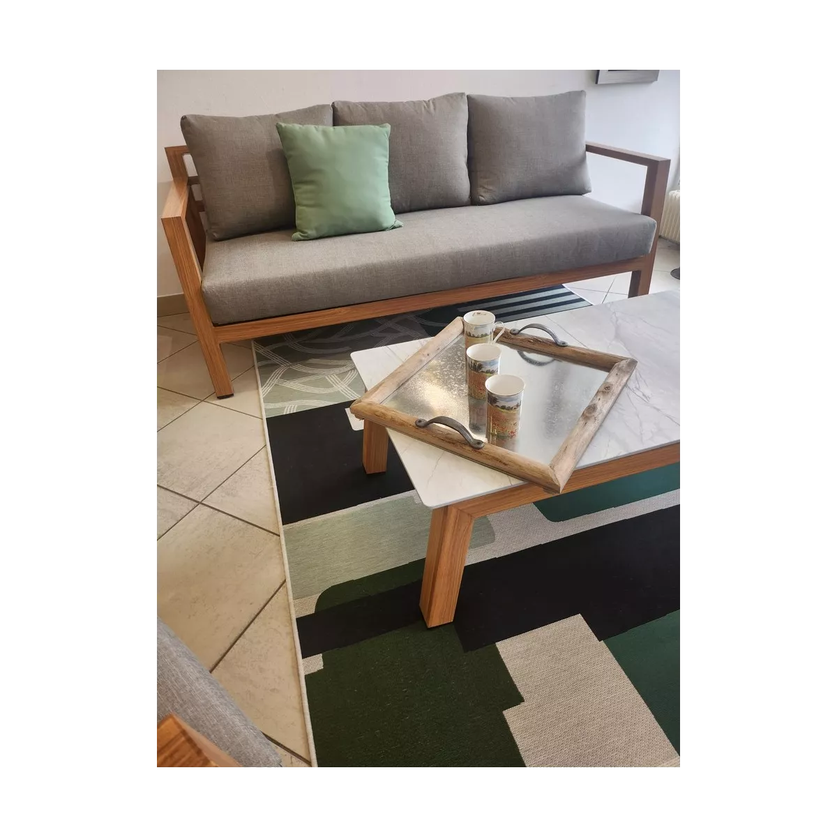 Plateau Bois et Zinc 48x48