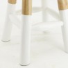 Tabouret en teck naturel et blanc H.45cm