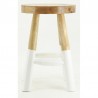 Tabouret en teck naturel et blanc H.45cm