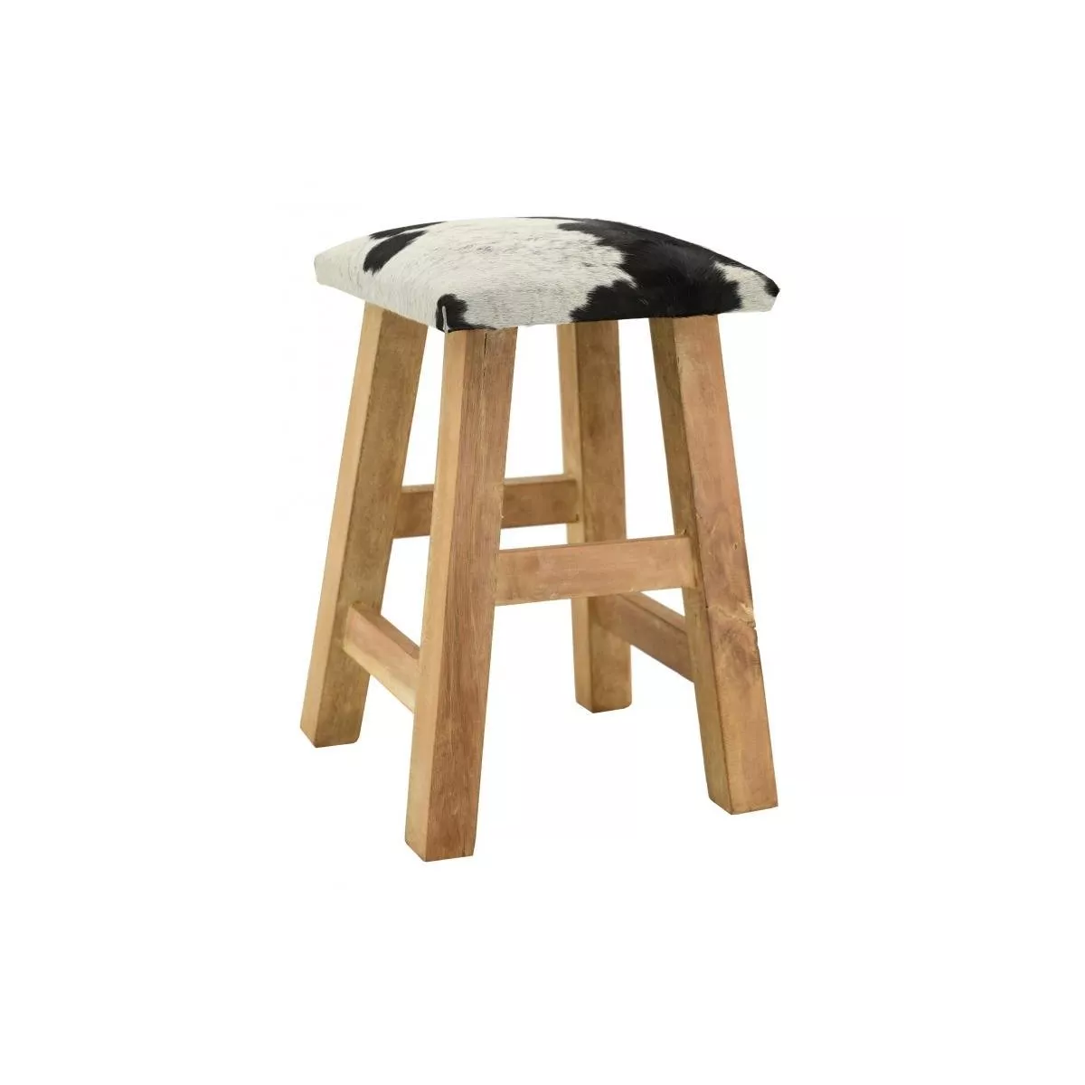 Tabouret carre peau de vache