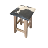 Tabouret carre peau de vache