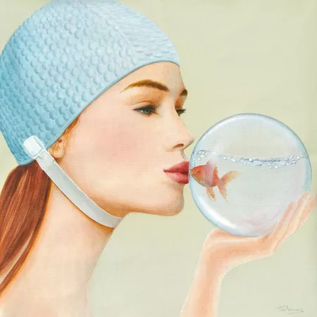 Tableau Baigneuse Kiss 35x35