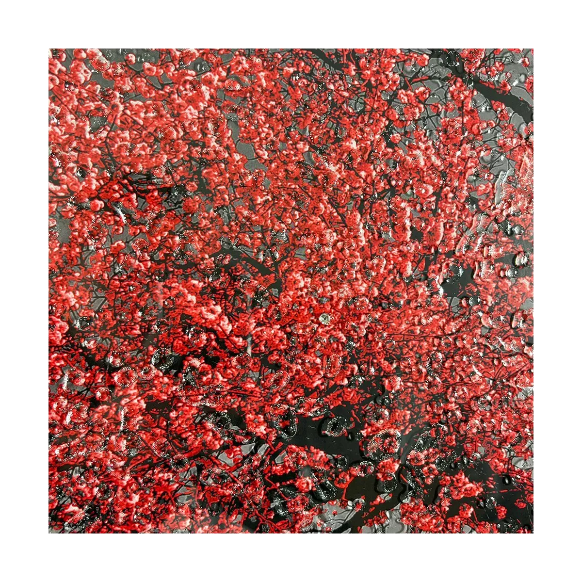 Tableau Arbre Rouge liquide gel 116x76