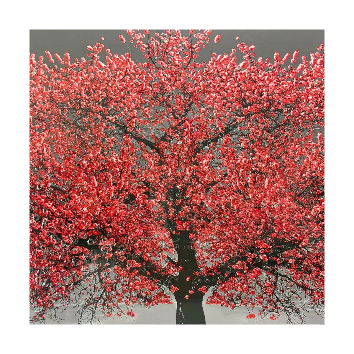 Tableau Arbre Rouge liquide gel 116x76