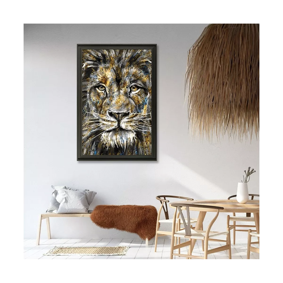 Tableau Romaric, Le Lion 80x120