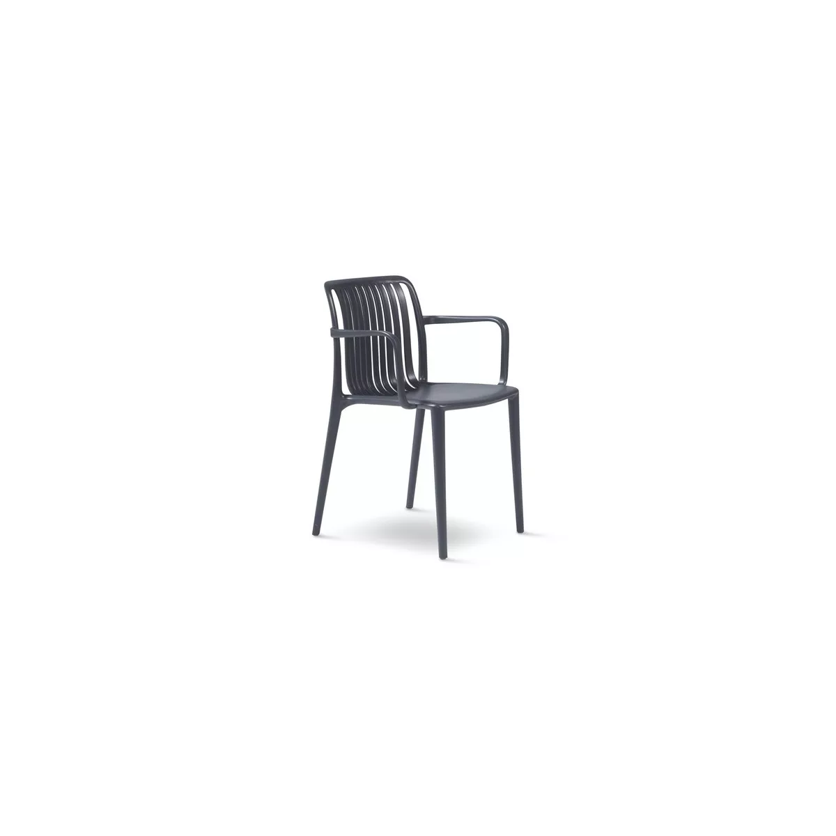 Fauteuil de repas Ondara en Résine Anthratite