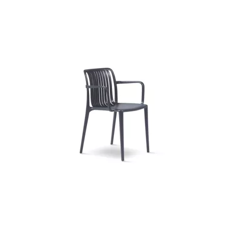 Fauteuil de repas Ondara en Résine Anthratite