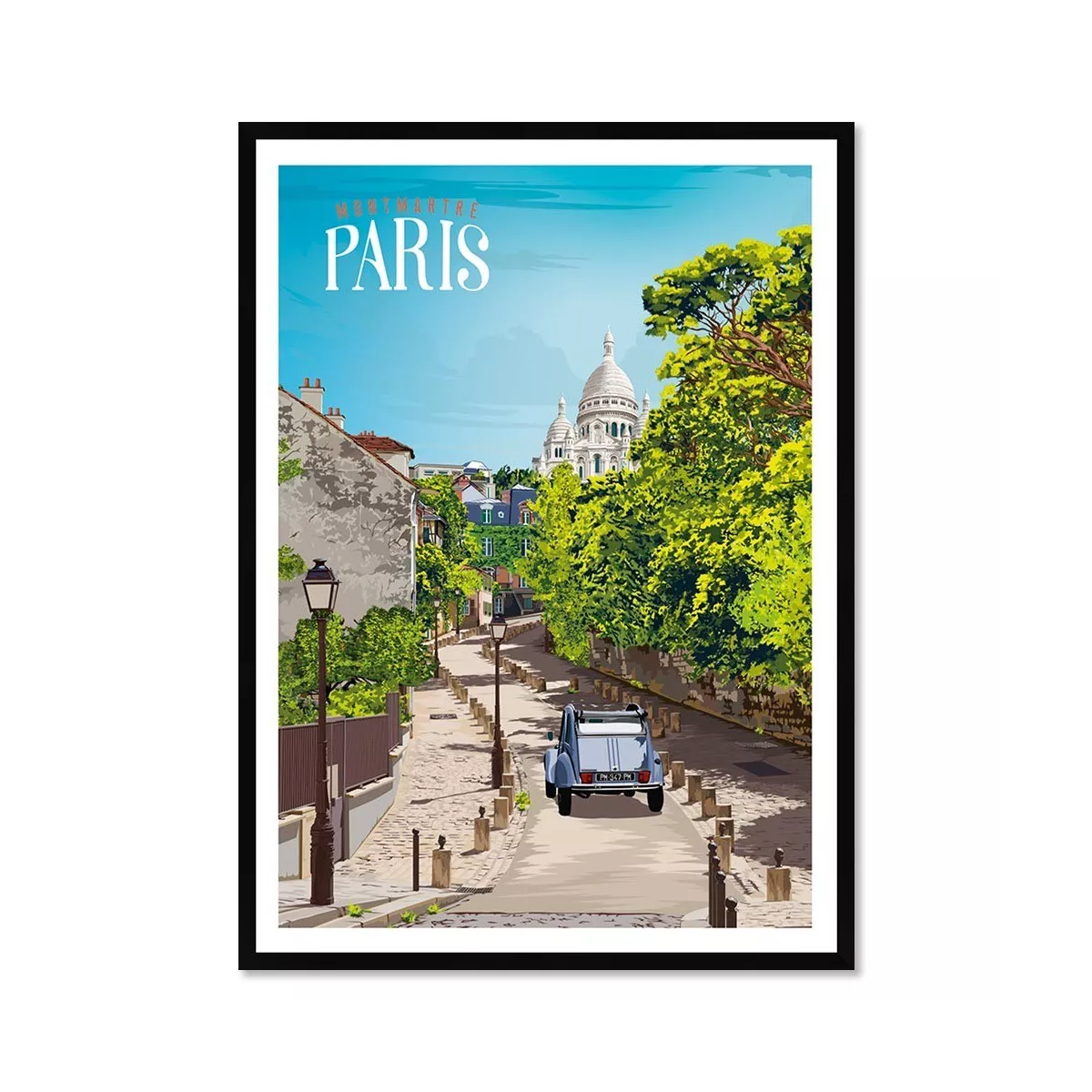 Tableau Poster Paris  Montmartre 30x40