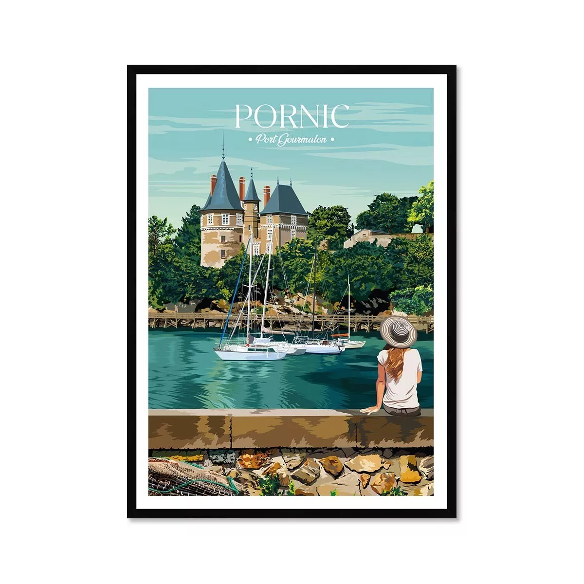 Tableau Poster Pornic 50x70