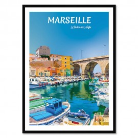 Tableau Poster Marseille Le Vallon 30x40