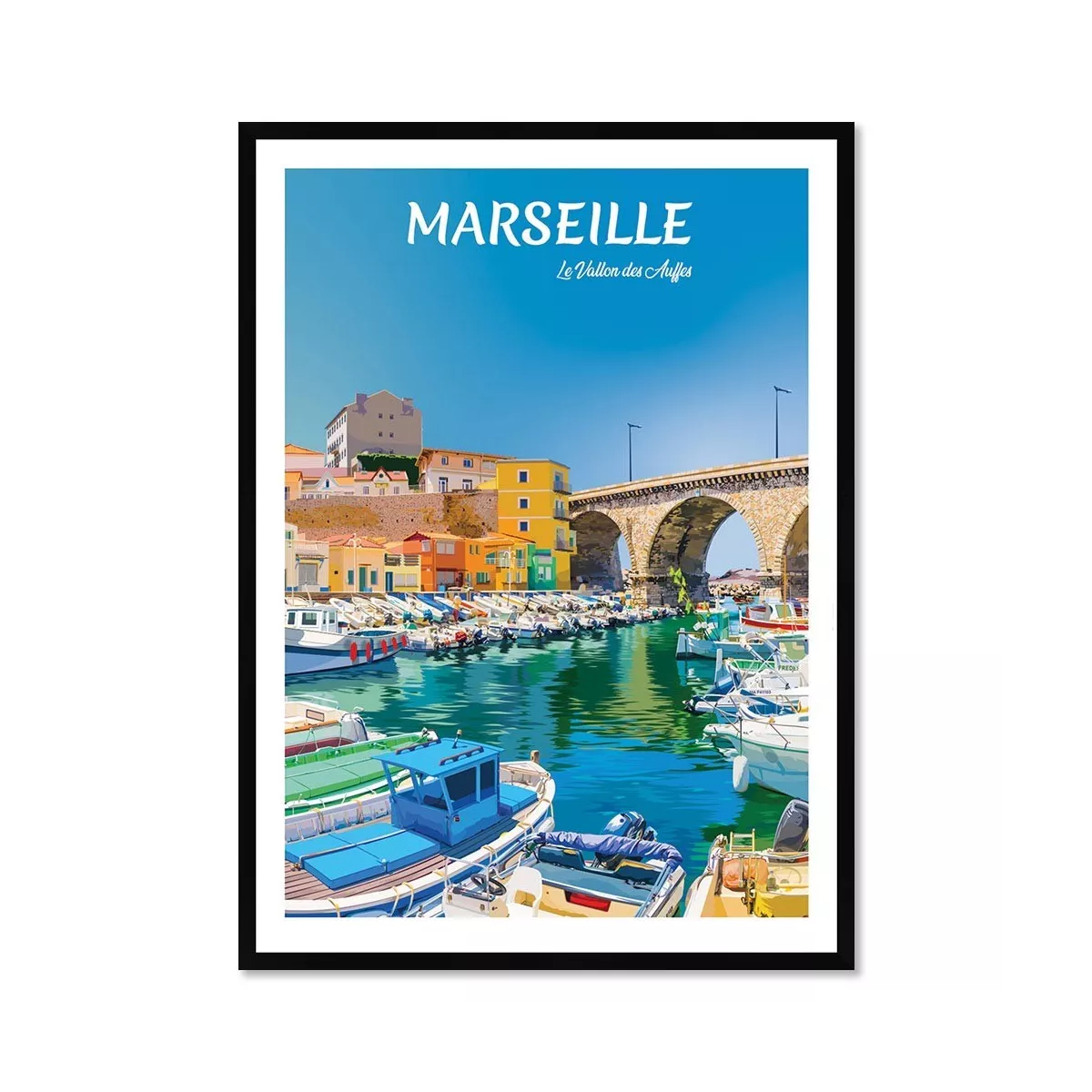 Tableau Poster Marseille Le Vallon 50x70