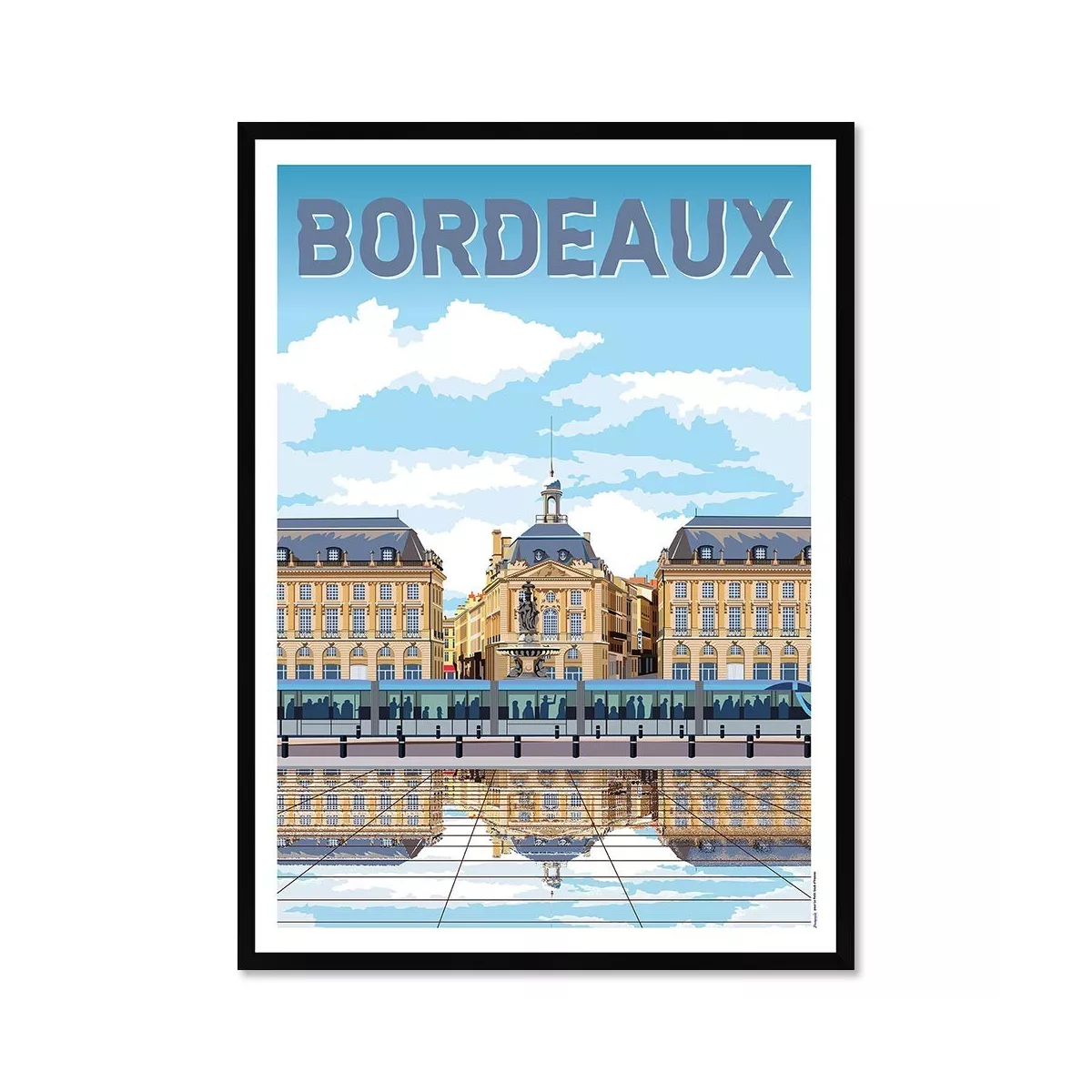 Tableau Poster Bordeaux Bourse  30x40