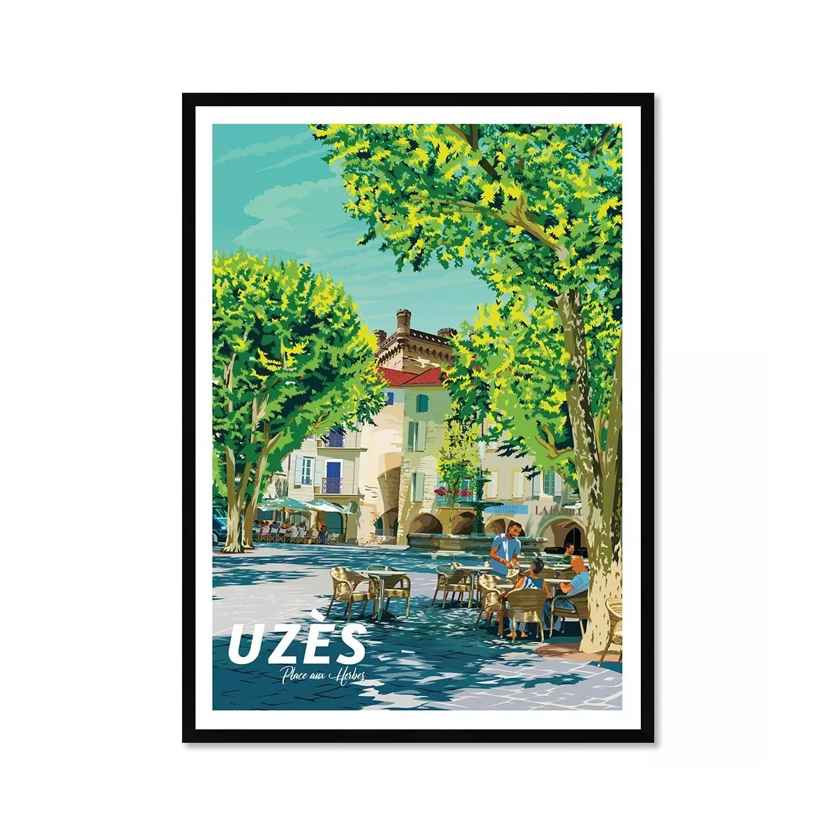 Tableau Poster Uzès 50x70