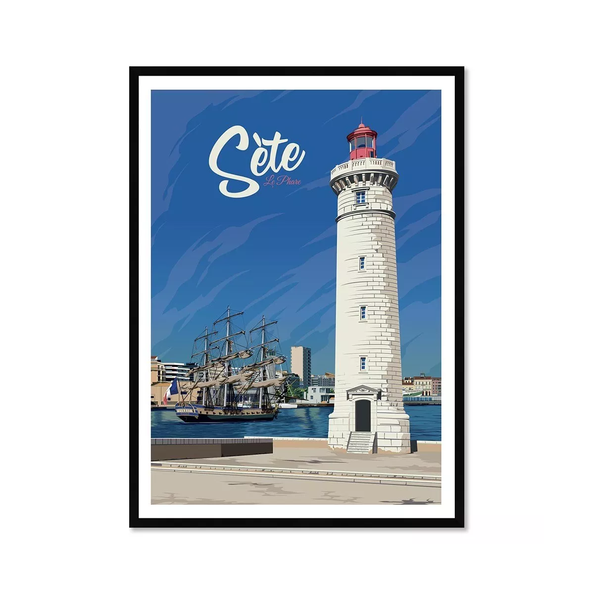 Tableau Poster Sète Le Phare 30x40