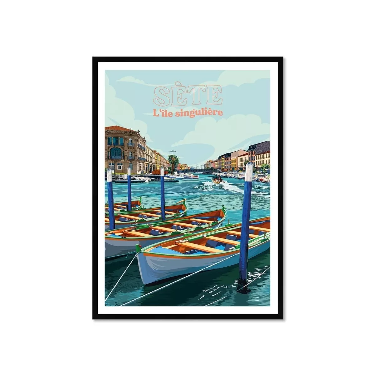 Tableau Poster Sète Le Canal 50x70