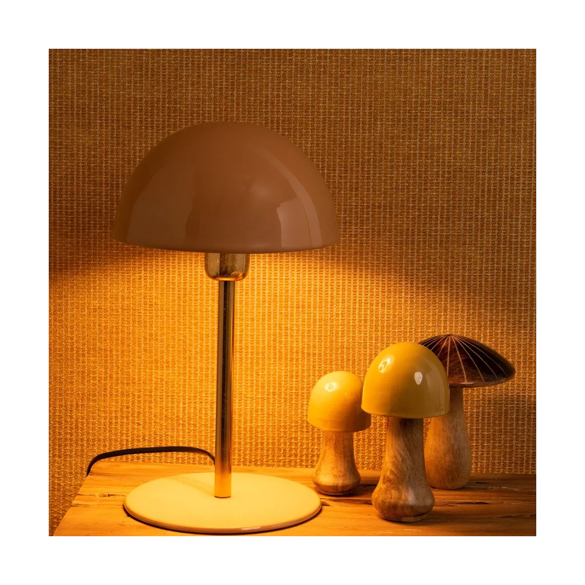 Lampe Champignon Rose Corail h36