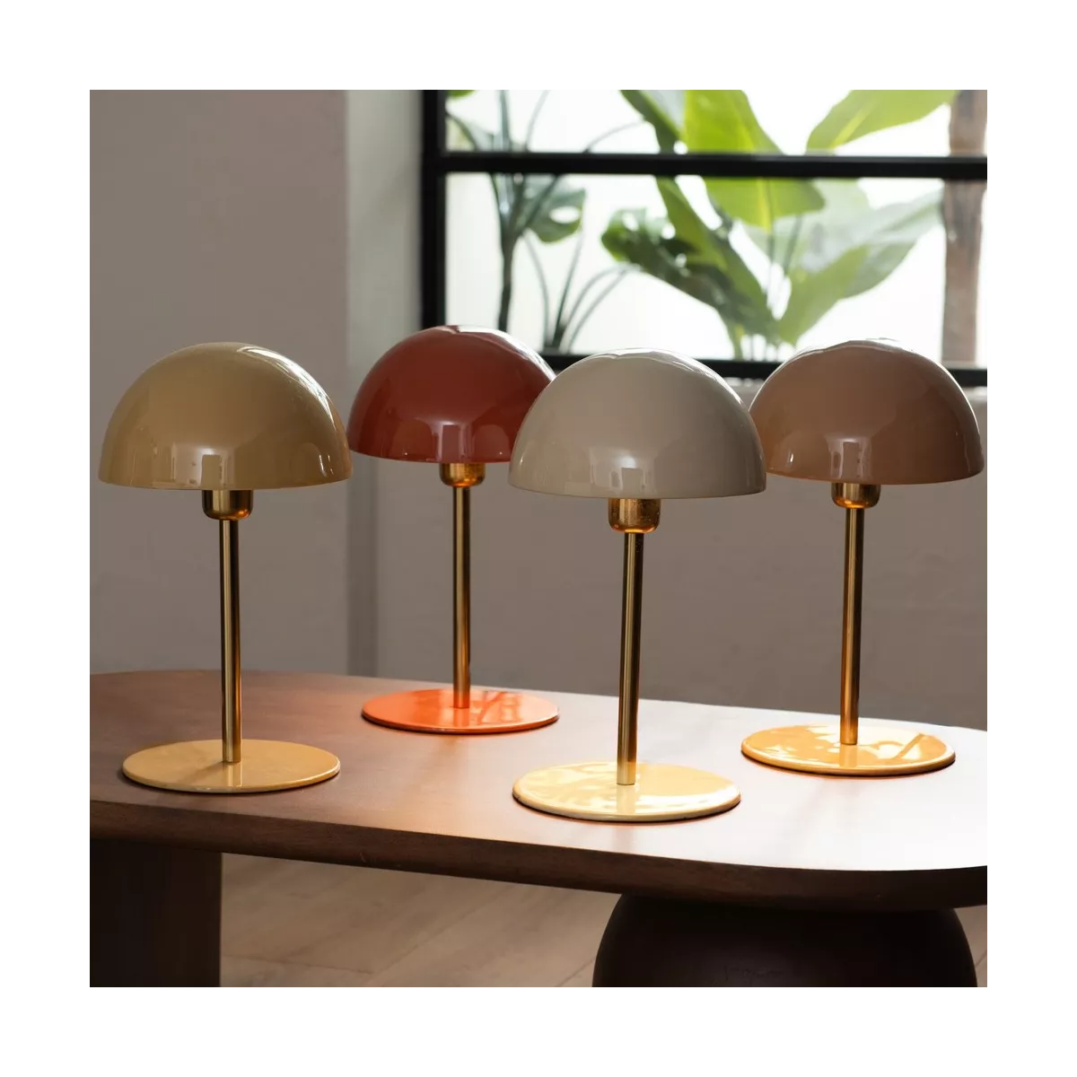 Lampe Champignon Rose Corail h36