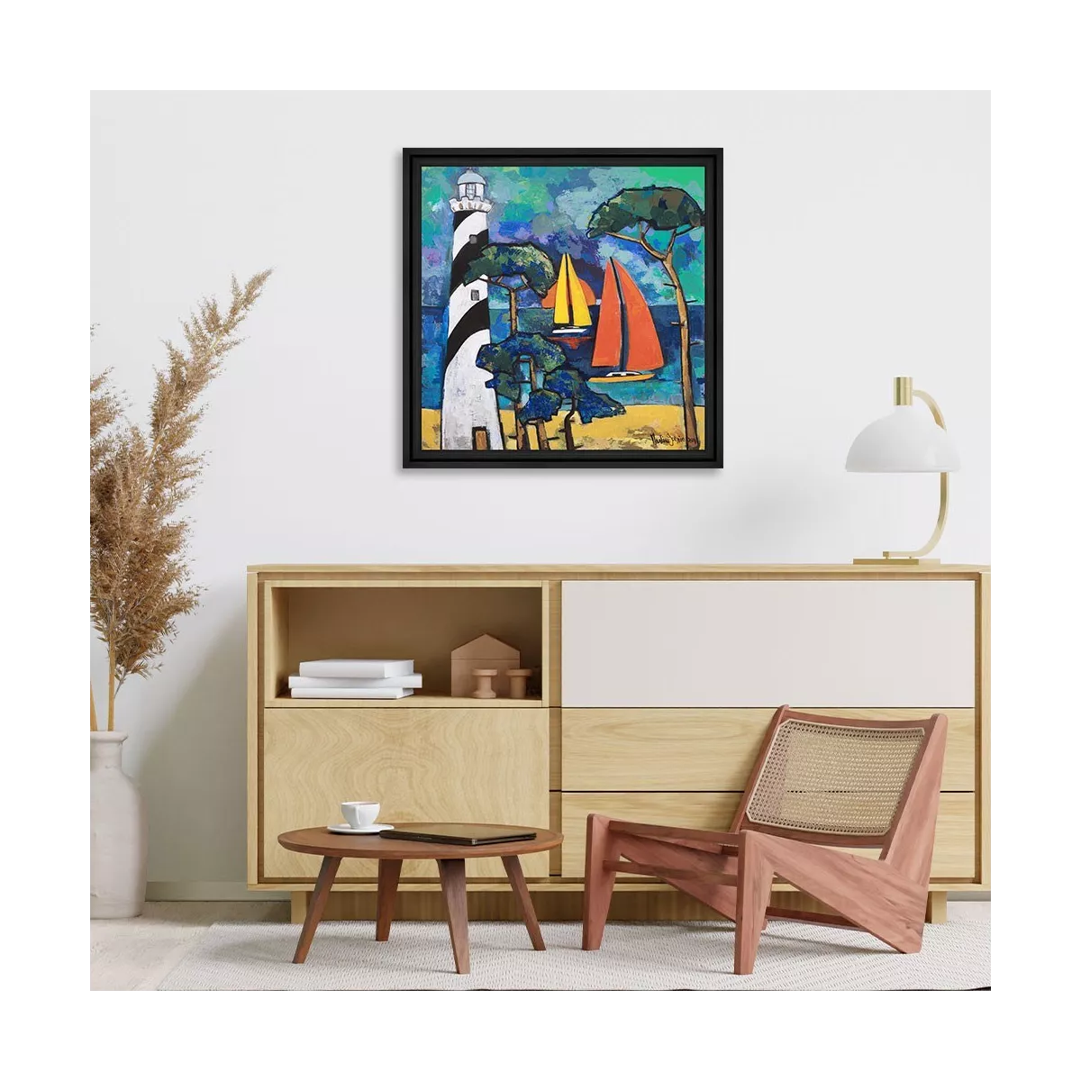 Tableau Gonnin Le phare de contis 80x80