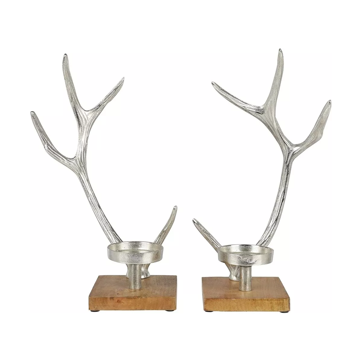 Lot de 2 bougeoirs Bois de Cerf H.42