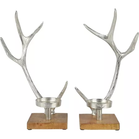 Lot de 2 bougeoirs CBois de Cerf H.42