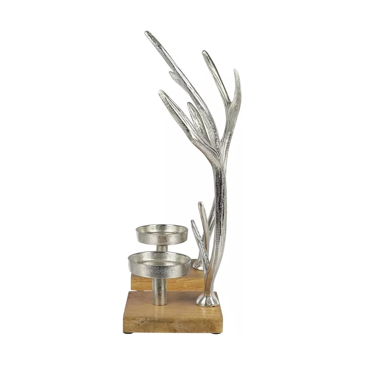 Lot de 2 bougeoirs Bois de Cerf H.42